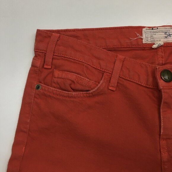 CURRENT ELLIOTT Cayenne Wash 5 Pocket Logo Hardware Crop/Ankle Jeans - Picture 6 of 12